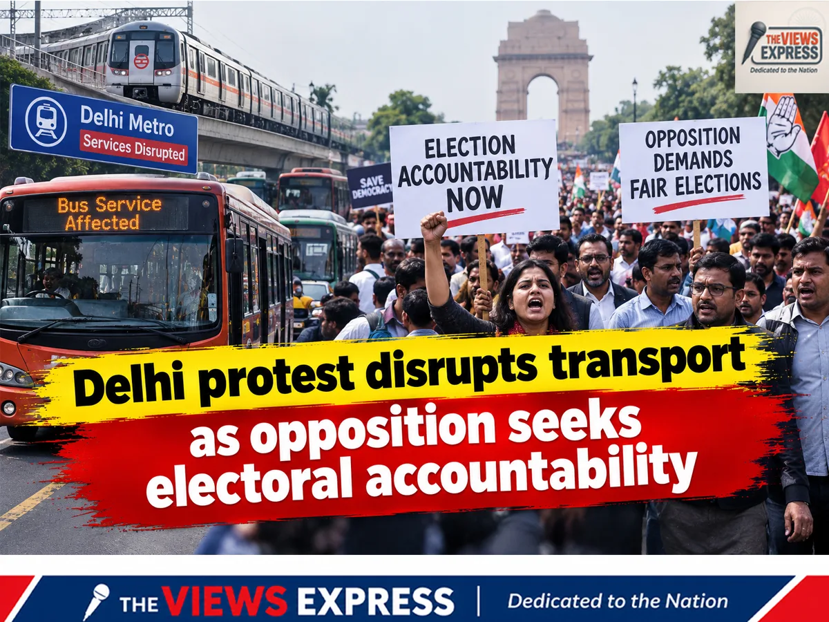 Delhi Protest Disrupts Trains as INDIA Bloc Seeks CEC Resignation