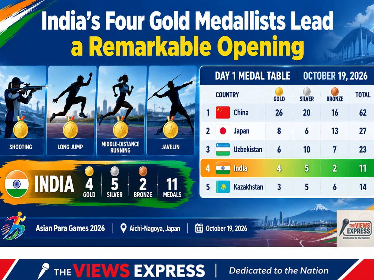 India Wins 11 Medals on Opening Day as Four Champions Shine Bright