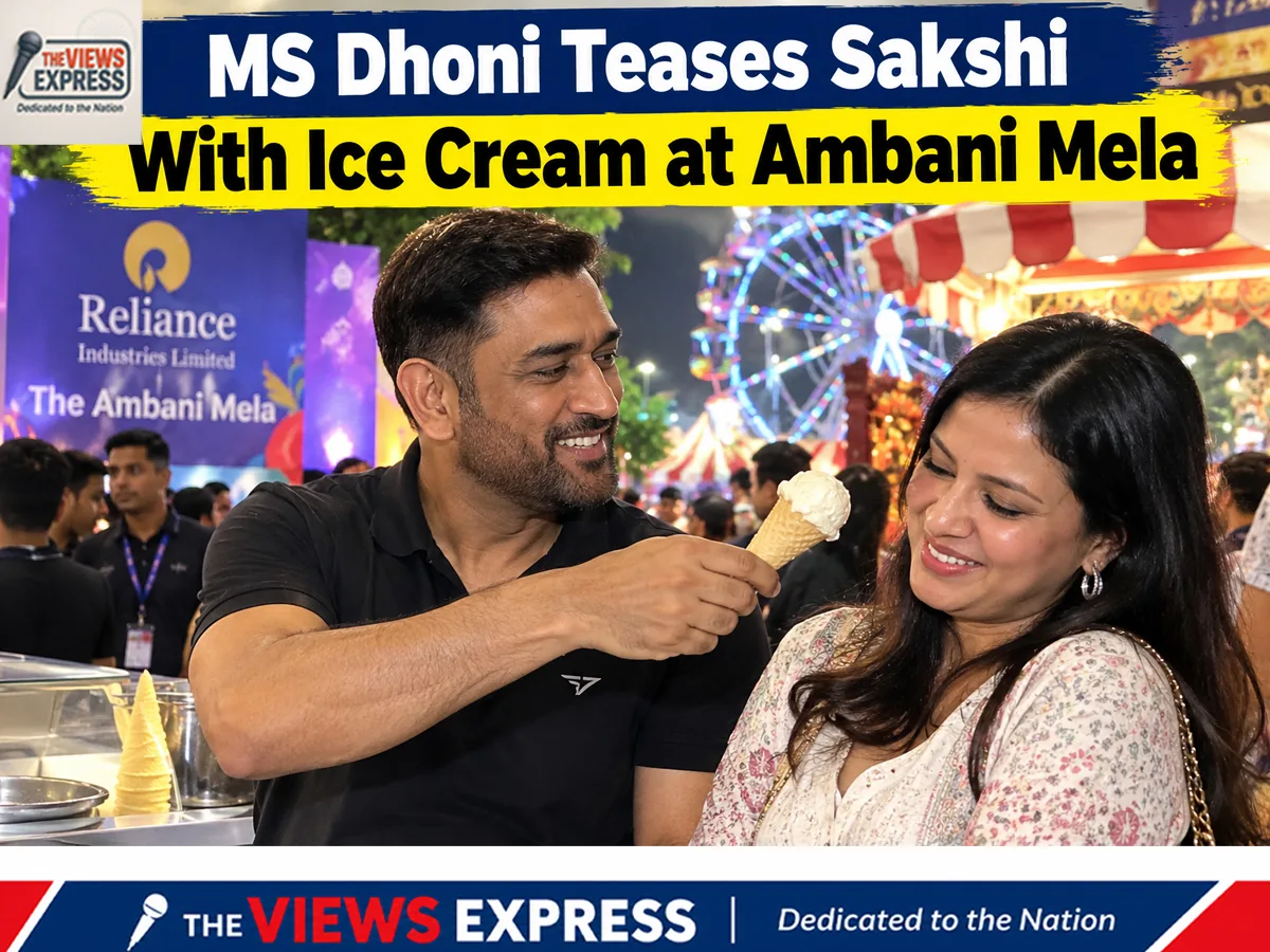 MS Dhoni’s Ice Cream Prank on Sakshi at Ambani Navratri Mela Goes Viral