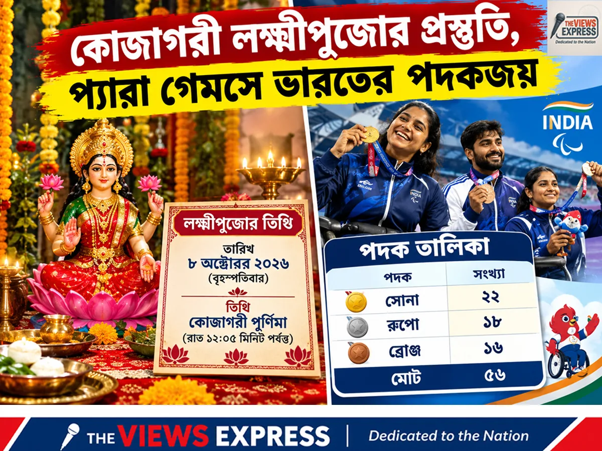 দুর্গাপুজো শেষে কোজাগরী লক্ষ্মীপুজো রবিবার, প্যারা গেমসে ভারতের ঝুলিতে ৩৫ পদক