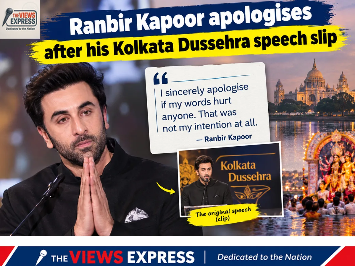 Ranbir Kapoor Apologises After Viral Dussehra Speech Slip In Kolkata