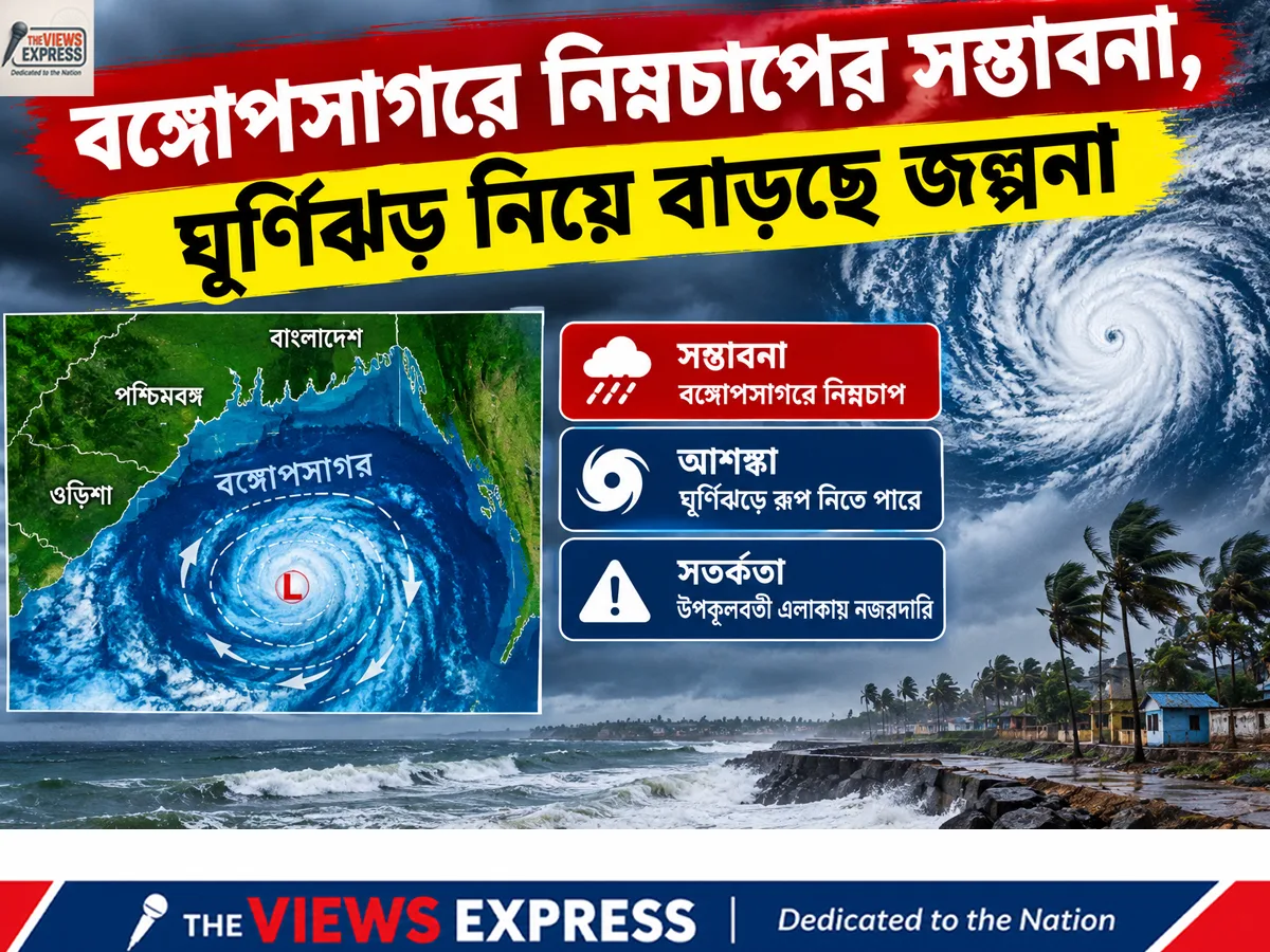 পুজোর পরেই ঘূর্ণিঝড়? শুক্রবার নিম্নচাপের সম্ভাবনা, বাংলায় ল্যান্ডফলের দাবি এখনও অনিশ্চিত
