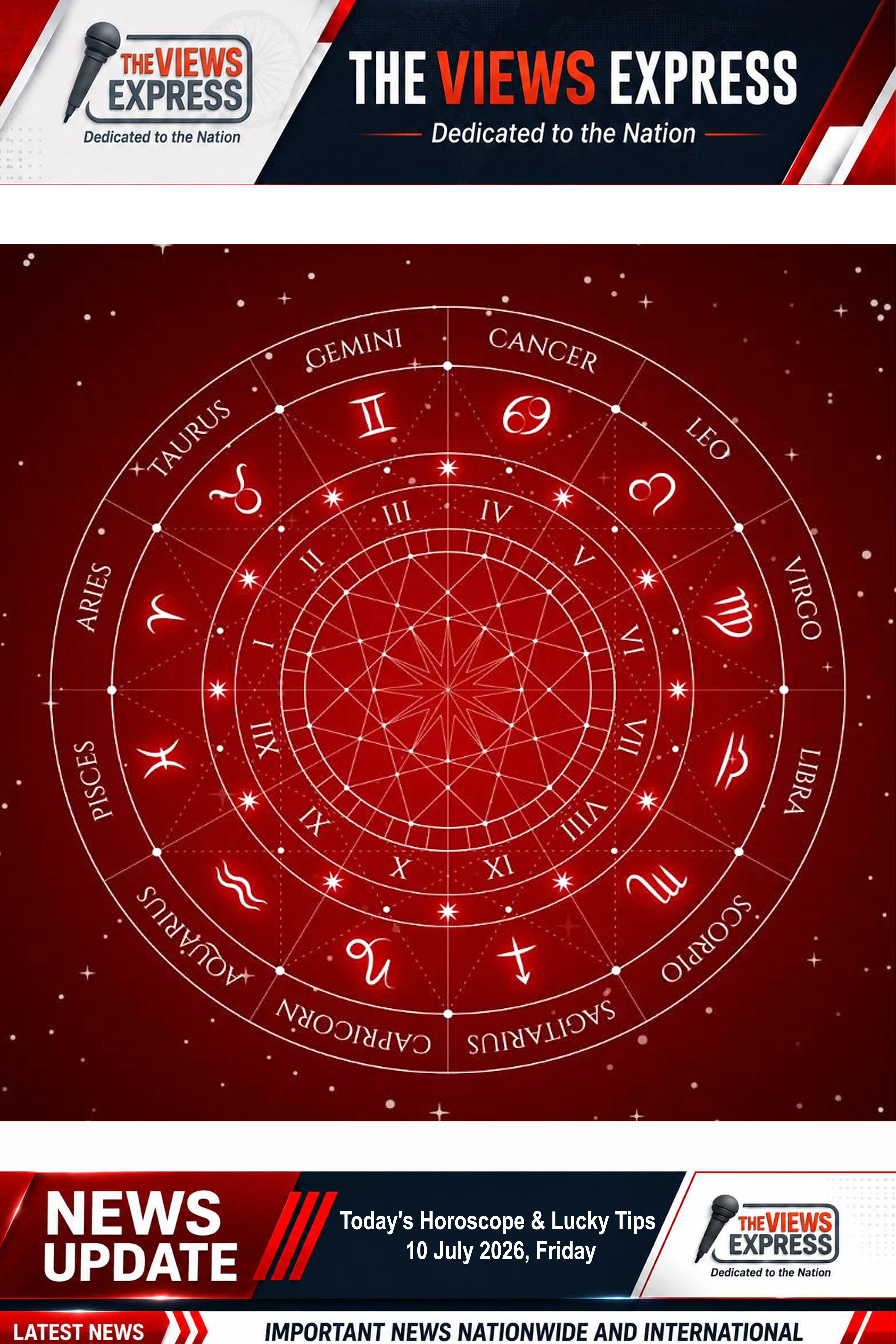 Today's Horoscope & Lucky Tips — 10 July 2026, Friday