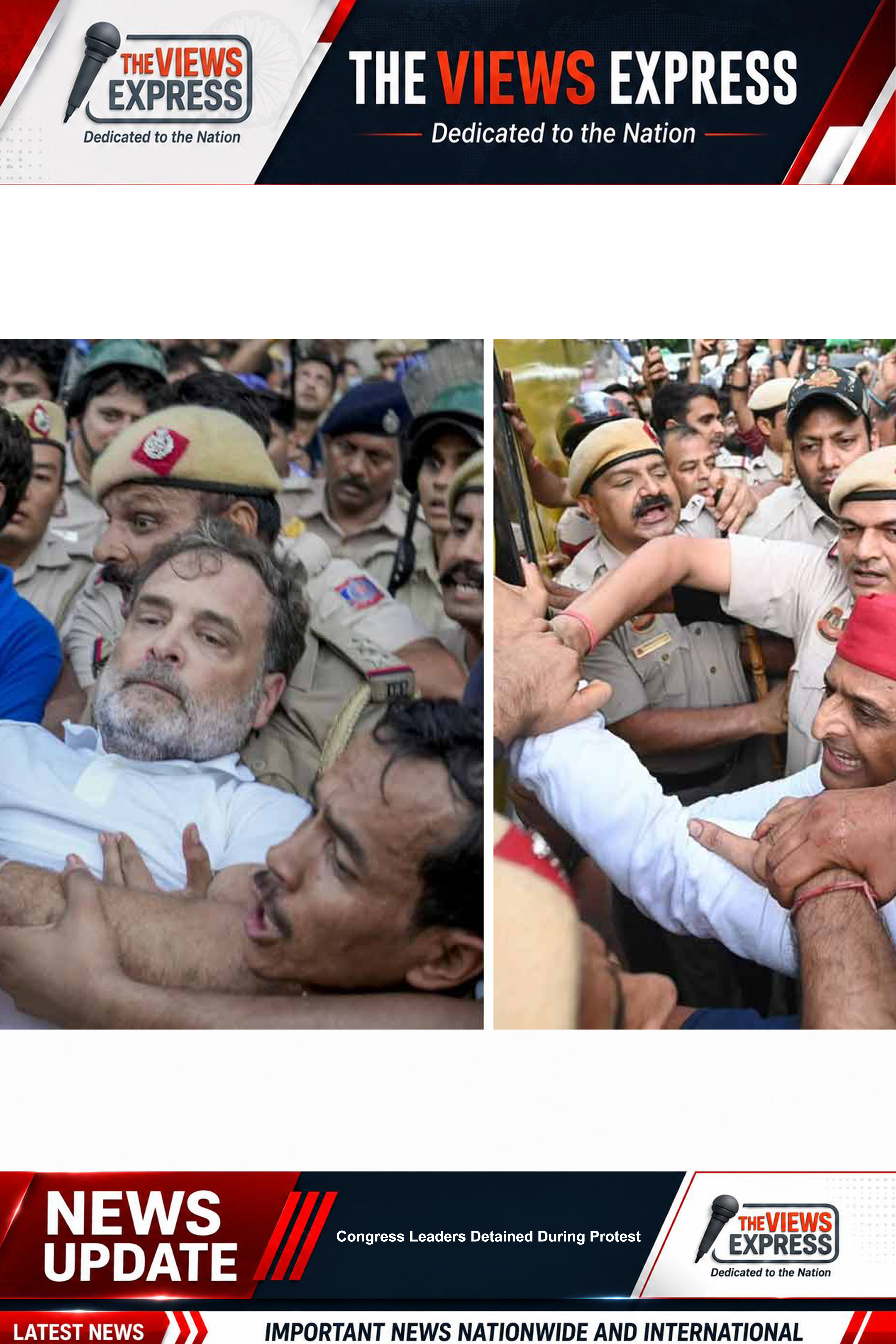 Congress Leaders Detained During Modi Residence Protest Over Student Crackdown Allegations