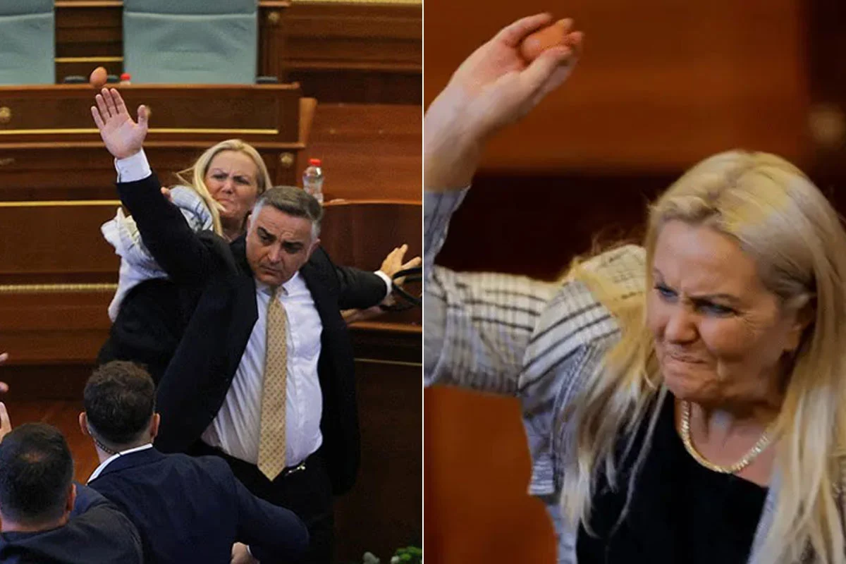 Eggs Fly In Kosovo Parliament As Opposition Leader Targets Acting Prime Minister