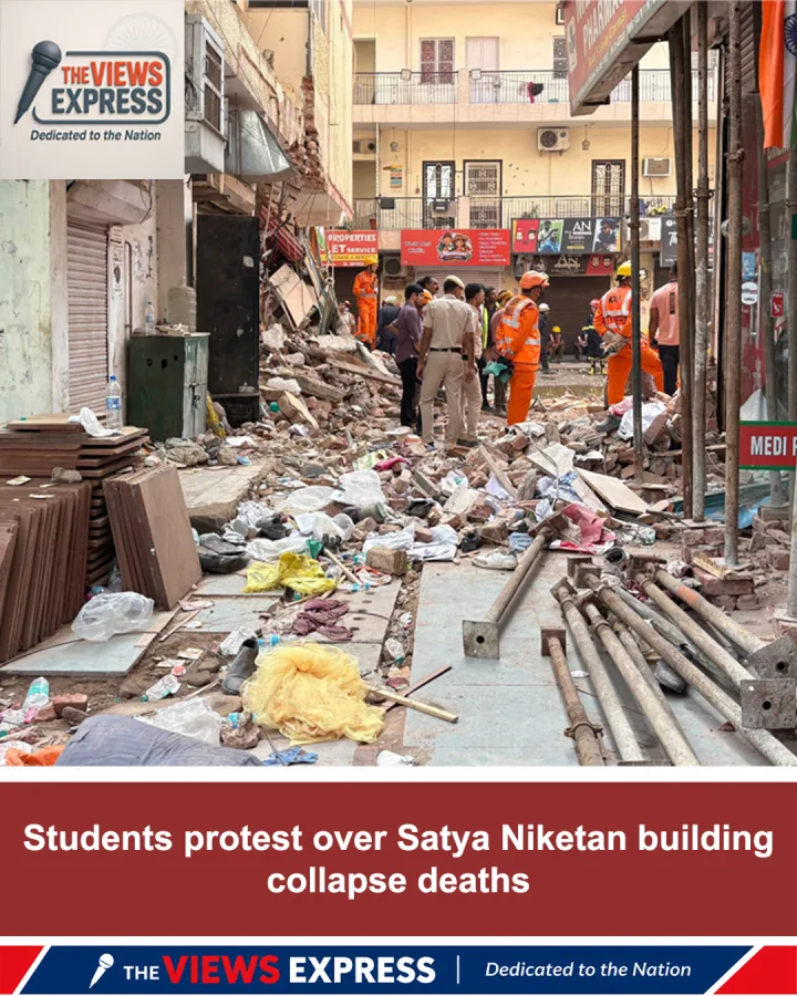 Satya Niketan Building Collapse Sparks Student Protest Over Death Toll