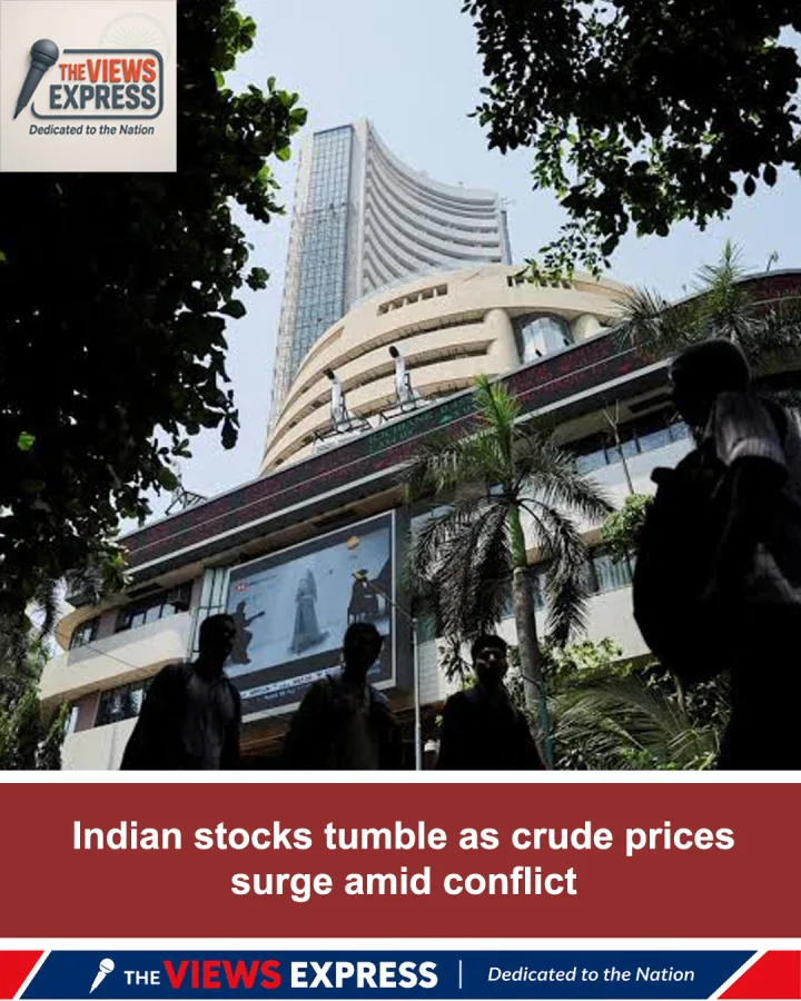 Stocks Fall As Crude Prices Surge Amid West Asia Conflict